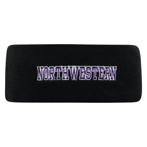 Northwestern University Wildcats Black Knit Headband with Northwestern Design