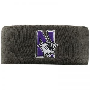Northwestern University Wildcats Charcoal Knit Headband with N-Cat Design