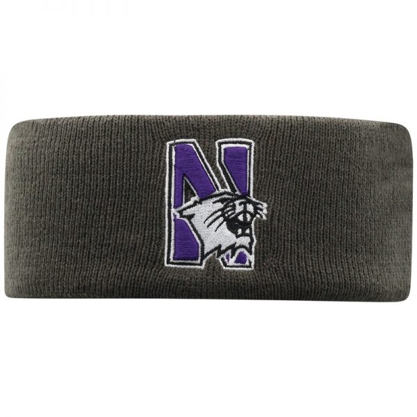 Northwestern University Wildcats Charcoal Knit Headband with N-Cat Design