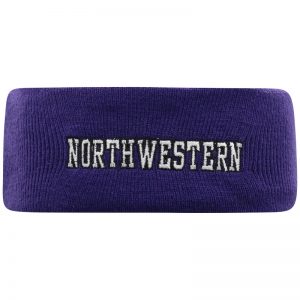 Northwestern University Wildcats Purple Knit Headband with Northwestern Design On The Front & N-Cat Design On The Back