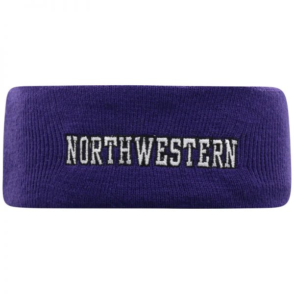 Northwestern University Wildcats Purple Knit Headband with Stars & Stripes Stylized N Design - Image 2