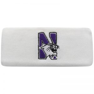 Northwestern University Wildcats White Knit Headband with N-Cat Design