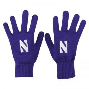 Northwestern University Wildcats Purple Knit Gloves With Stylized N Design