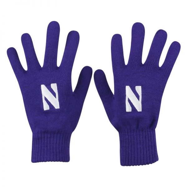 Northwestern University Wildcats Purple Knit Gloves With Stylized N Design