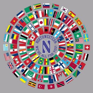 Northwestern University Wildcats Champion Men's Tee With So Many Faces So Many Places Design-3