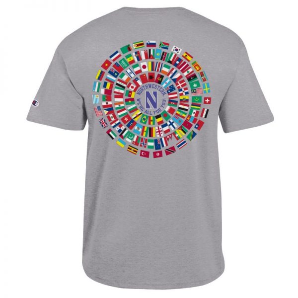 Northwestern University Wildcats Champion Men's Tee With So Many Faces So Many Places Design-2