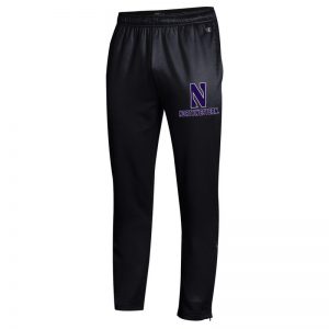 Northwestern University Wildcats Champion Men's Black Field Day Fleece Pant With Stylized N over Northwestern Design