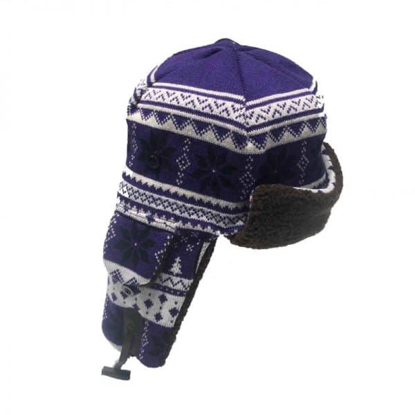 Northwestern University Wildcats Adult Bomber Style Fleece Lined Knit Hat -2