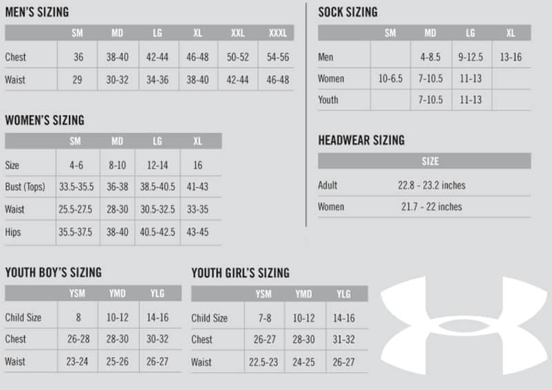 UA Sizing Chart