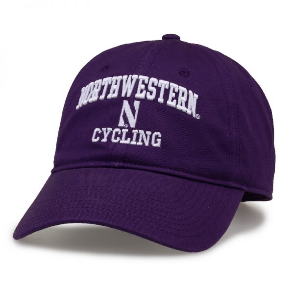 Northwestern University Wildcats Unconstructed Purple Cotton Twill Hat with Cycling Design
