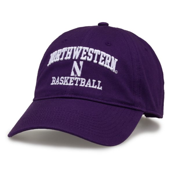 Northwestern University Wildcats Unconstructed Purple Cotton Twill Hat with Basketball Design