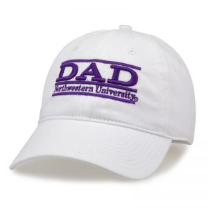 Northwestern University Wildcats Unconstructed White Cotton Twill Hat with Dad Bar Design