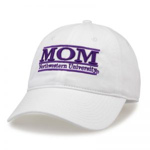 Northwestern University Wildcats Unconstructed White Cotton Twill Hat with Mom Bar Design
