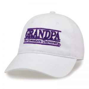 Northwestern University Wildcats Unconstructed White Cotton Twill Hat with Grandpa Bar Design
