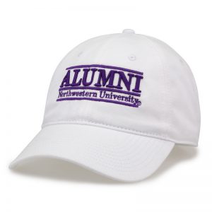 Northwestern University Wildcats Unconstructed White Cotton Twill Hat with Alumni Bar Design