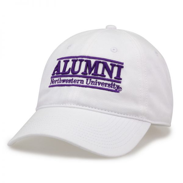 Northwestern University Wildcats Unconstructed White Cotton Twill Hat with Alumni Bar Design