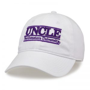 Northwestern University Wildcats Unconstructed White Cotton Twill Hat with Uncle Bar Design