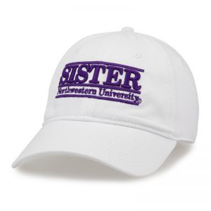 Northwestern University Wildcats Unconstructed White Cotton Twill Hat with Sister Bar Design