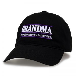 Northwestern University Wildcats Unconstructed Black Cotton Twill Hat with Grandma Bar Design