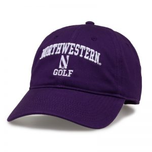 Northwestern University Wildcats Unconstructed Purple Cotton Twill Hat with Golf Design