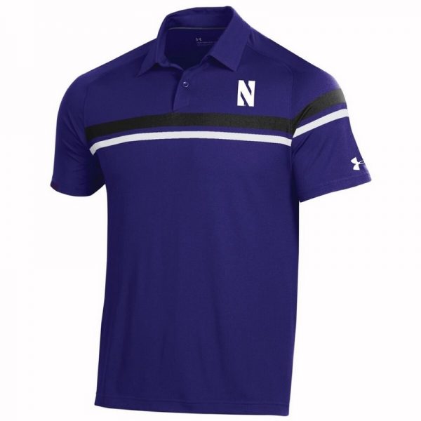 Northwestern University Wildcats Men’s Under Armour Tour Drive Purple Sideline Polo shirt