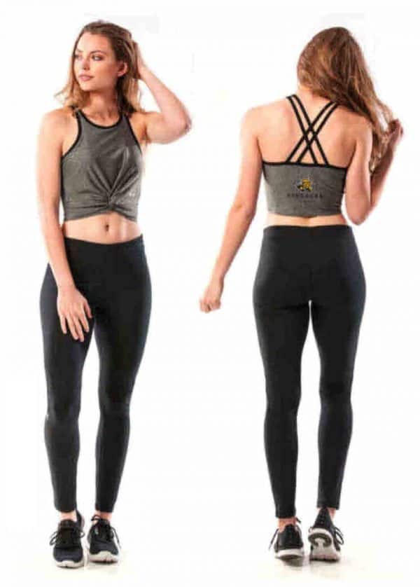 Northwestern University Wildcats Ladies Under Armour Grey Training Camp Bralette With Stylized N Design-2