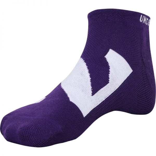 Northwestern University Wildcats Under Armour Purple No Show Sock With Oversized Stylized N Design