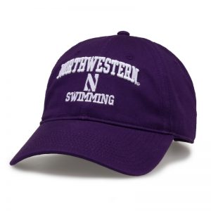 Northwestern University Wildcats Unconstructed Purple Cotton Twill Hat with Swimming Design