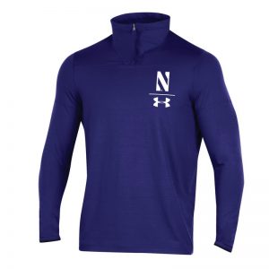 Northwestern University Wildcats Men's Under Armour Purple SLQZ18 Sideline 1/4 Zip With Stylized N Design