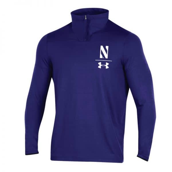 Northwestern University Wildcats Men's Under Armour Purple SLQZ18 Sideline 1/4 Zip With Stylized N Design