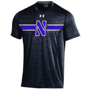 Northwestern University Wildcats Youth Under Armour Sideline Black Microthread Short Sleeve Tee