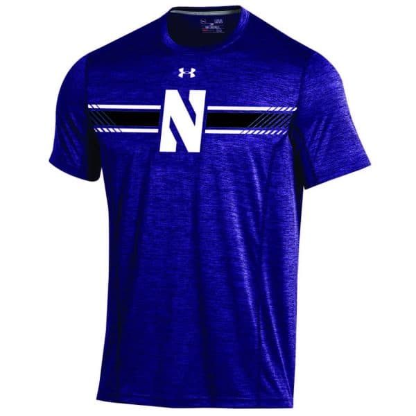 Northwestern University Wildcats Youth Under Armour Sideline Purple Microthread Short Sleeve Tee