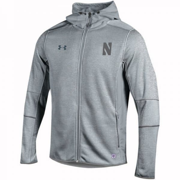 Northwestern University Wildcats Men’s Under Armour Marbalized Grey Fleece Lined Softshell Jacket With Stylized N Design