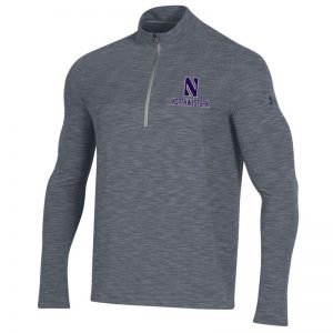 Northwestern University Wildcats Men’s Under Armour Steel Novelty Vanish Seamless 1/4 Zip With Stylized N Design