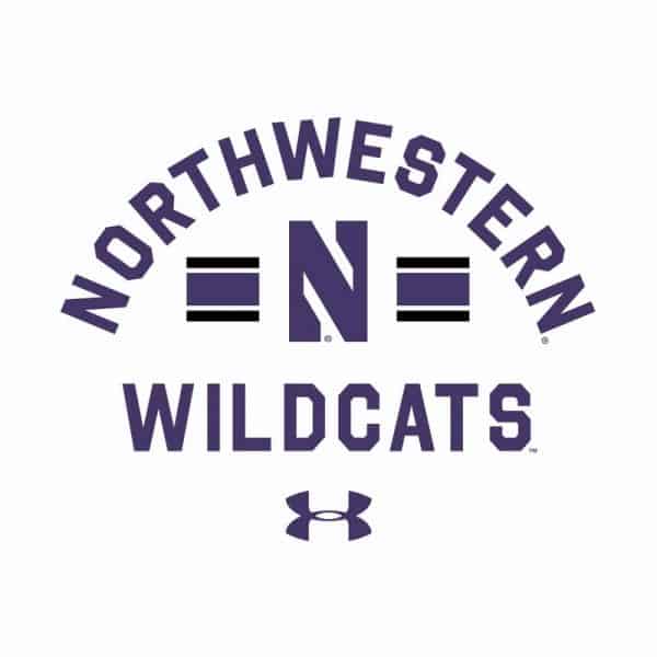 Northwestern University Wildcats Men’s Under Armour White All Day Fleece Hood With Stylized N Design-2