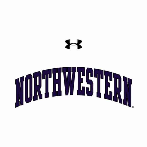 Northwestern University Wildcats Ladies Under Armour White Performance Cotton Short Sleeve Tee With Northwestern Arch Design-2