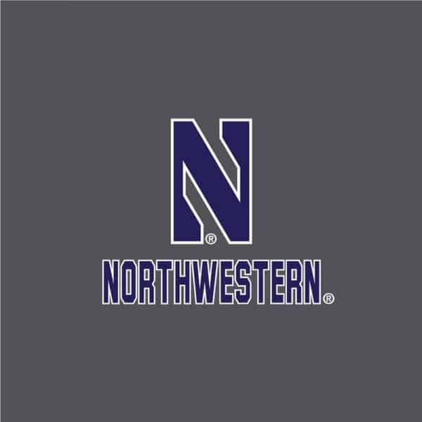 Northwestern University Wildcats Men’s Under Armour True Grey Heather/Graphite Double Knit 1/4 Snap With Stylized N Design -2