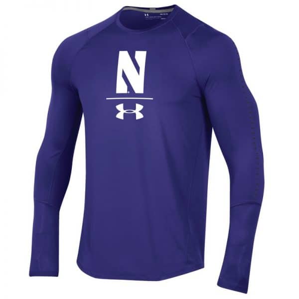 Northwestern University Wildcats Youth Under Armour Sideline Purple Raid Long Sleeve Tee