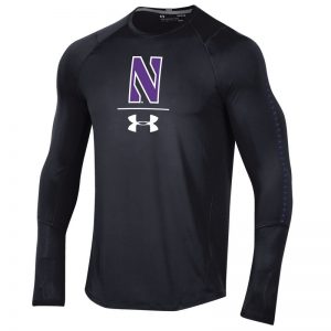 Northwestern University Wildcats Youth Under Armour Sideline Black Raid Long Sleeve Tee