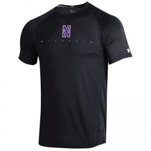 Northwestern University Wildcats Youth Under Armour Sideline Black Raid Short Sleeve Tee