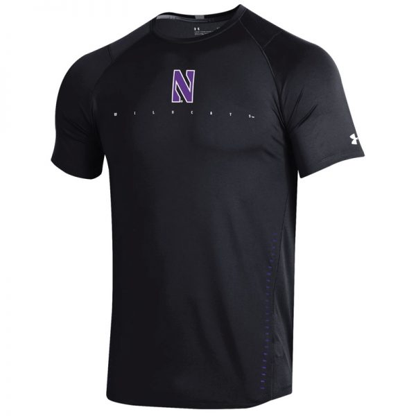 Northwestern University Wildcats Youth Under Armour Sideline Black Raid Short Sleeve Tee