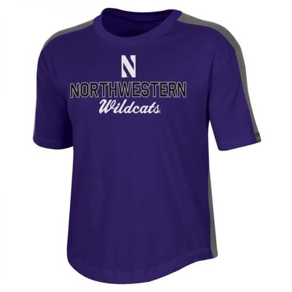 Northwestern University Wildcats Ladies Under Armour Purple / Graphite Training Camp Performance Cotton Short Sleeve Tee