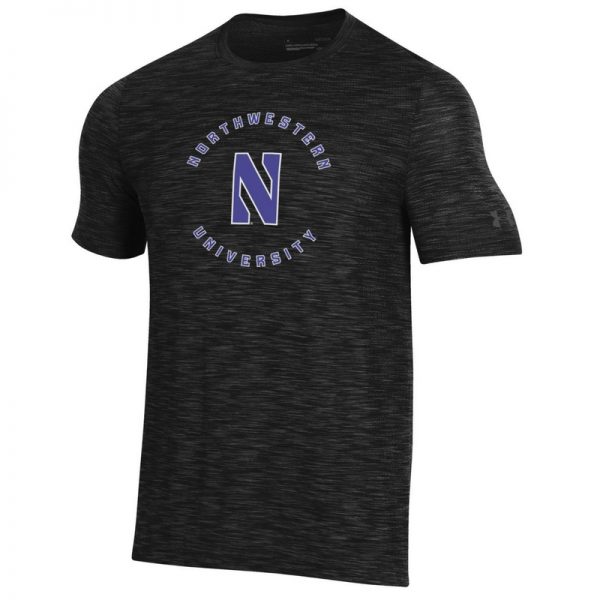Northwestern University Wildcats Men’s Under Armour Black Novelty Vanish Seamless Short Sleeve Tee