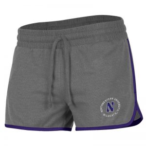 Northwestern University Wildcats Ladies Under Armour Grey Short with Purple Accent and Side Pockets
