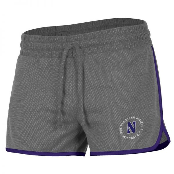 Northwestern University Wildcats Ladies Under Armour Grey Short with Purple Accent and Side Pockets