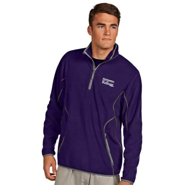 Northwestern / Kellogg Antigua Men's Purple Ice 1/4-Zip Polar Fleece