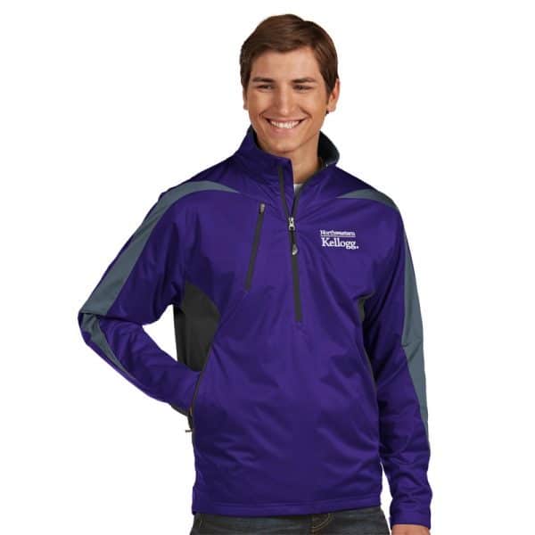 Northwestern Kellogg Men's Antigua Discover Light Weight Rain Jacket in Purple