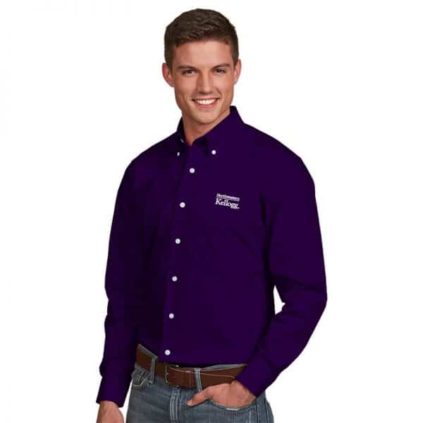 Northwestern / Kellogg Antigua Men's Purple Dress Shirt