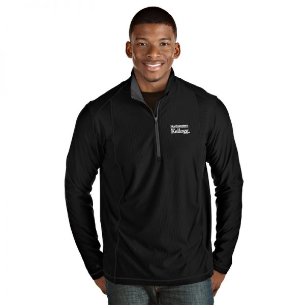 Northwestern / Kellogg Antigua Men's Black Tempo 1/4 Zip