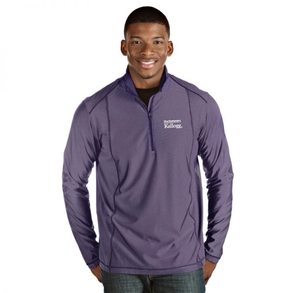 Northwestern / Kellogg Antigua Men's Purple Tempo 1/4 Zip